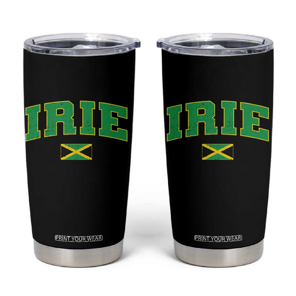 Irie Jamaican Rasta Tumbler Cup Funny Jamaica Jamaican Flag Rasta Reggae Roots TS10 Black Print Your Wear