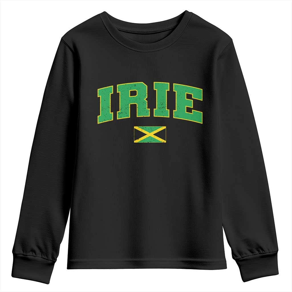 Irie Jamaican Rasta Youth Sweatshirt Funny Jamaica Jamaican Flag Rasta Reggae Roots TS10 Black Print Your Wear