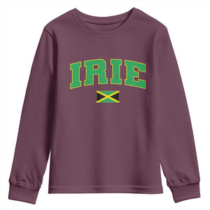 Irie Jamaican Rasta Youth Sweatshirt Funny Jamaica Jamaican Flag Rasta Reggae Roots TS10 Maroon Print Your Wear
