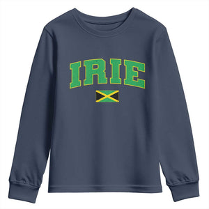 Irie Jamaican Rasta Youth Sweatshirt Funny Jamaica Jamaican Flag Rasta Reggae Roots TS10 Navy Print Your Wear