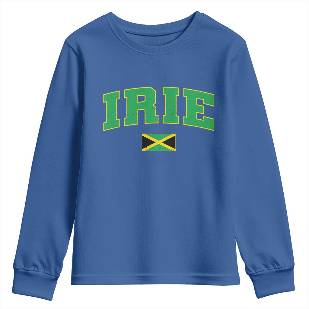 Irie Jamaican Rasta Youth Sweatshirt Funny Jamaica Jamaican Flag Rasta Reggae Roots TS10 Royal Blue Print Your Wear