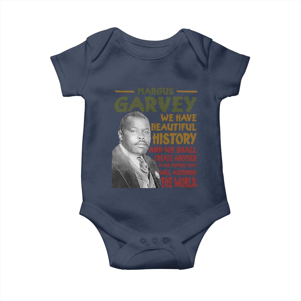 Marcus Garvey Quote Baby Onesie Black History Month TS10 Navy Print Your Wear