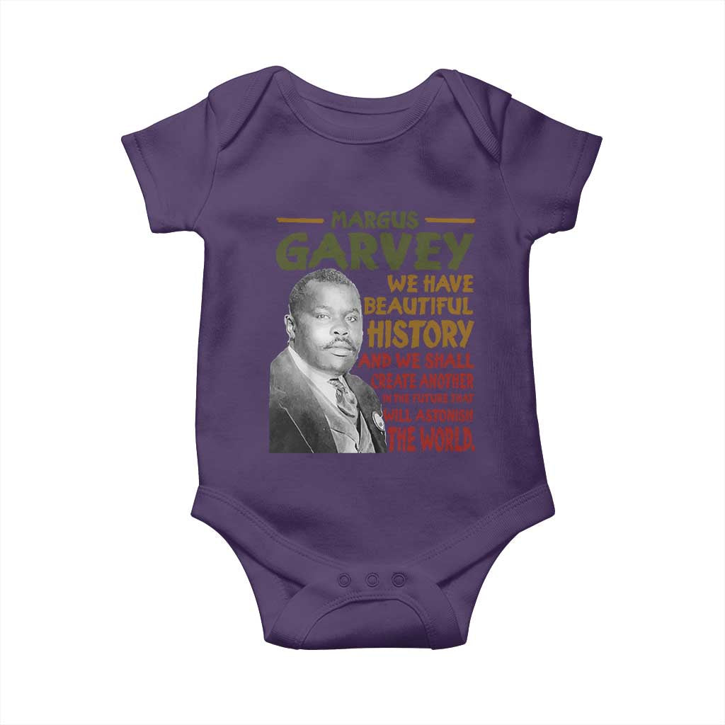 Marcus Garvey Quote Baby Onesie Black History Month TS10 Purple Print Your Wear