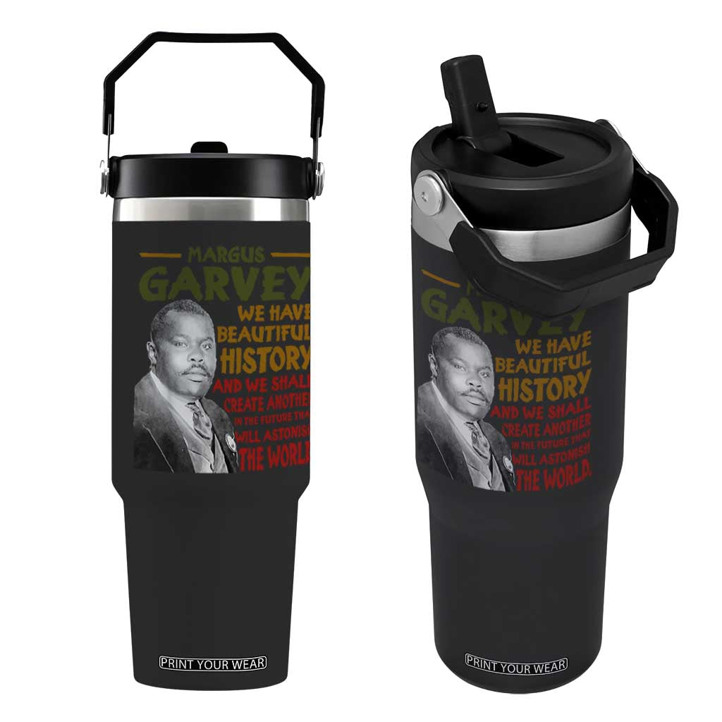 Marcus Garvey Quote Flip Straw Tumbler Black History Month TS10 One Size: 30 oz Black Print Your Wear