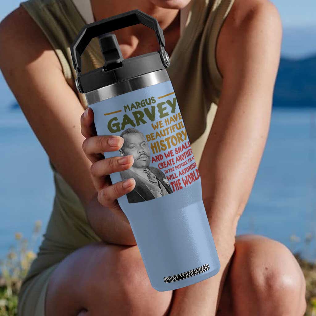 Marcus Garvey Quote Flip Straw Tumbler Black History Month TS10 One Size: 30 oz Light Blue Print Your Wear