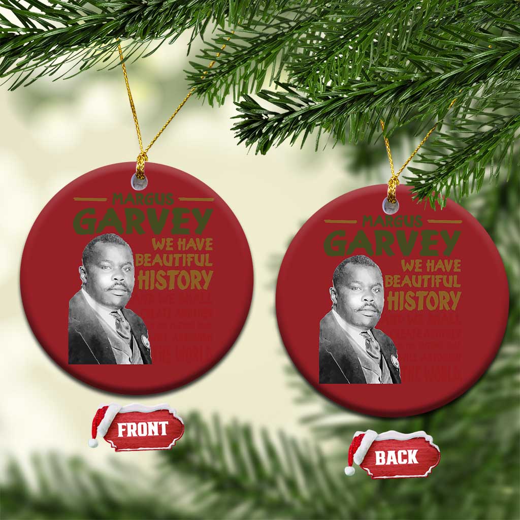 Marcus Garvey Quote Christmas Ornament Black History Month TS10 Circle Red Print Your Wear
