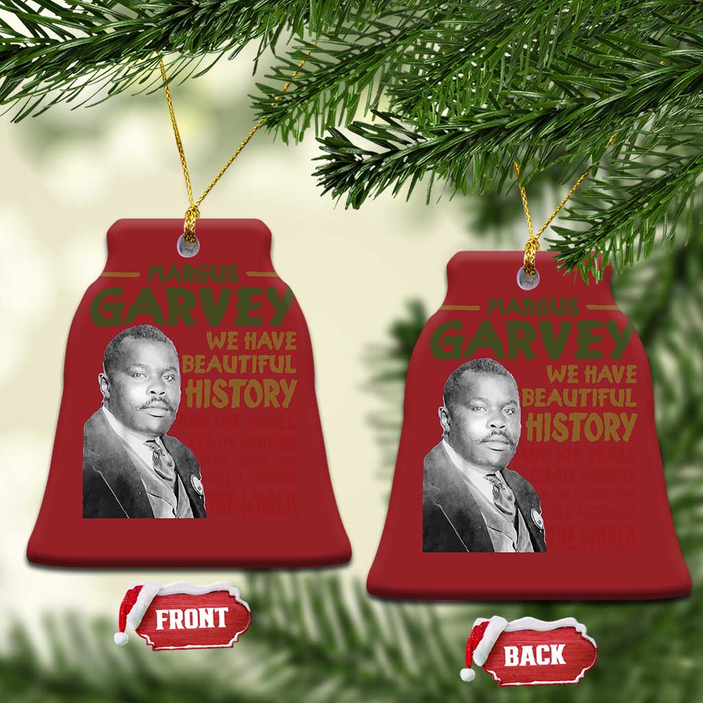 Marcus Garvey Quote Christmas Ornament Black History Month TS10 Bell Flake Red Print Your Wear