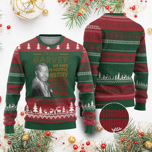 Marcus Garvey Quote Ugly Christmas Sweater Black History Month TS10 Red Green Print Your Wear