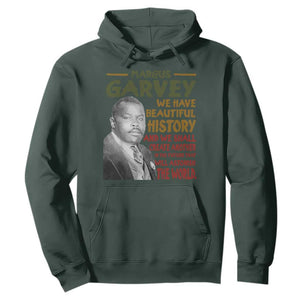 Marcus Garvey Quote Hoodie Black History Month TS10 Dark Forest Green Print Your Wear