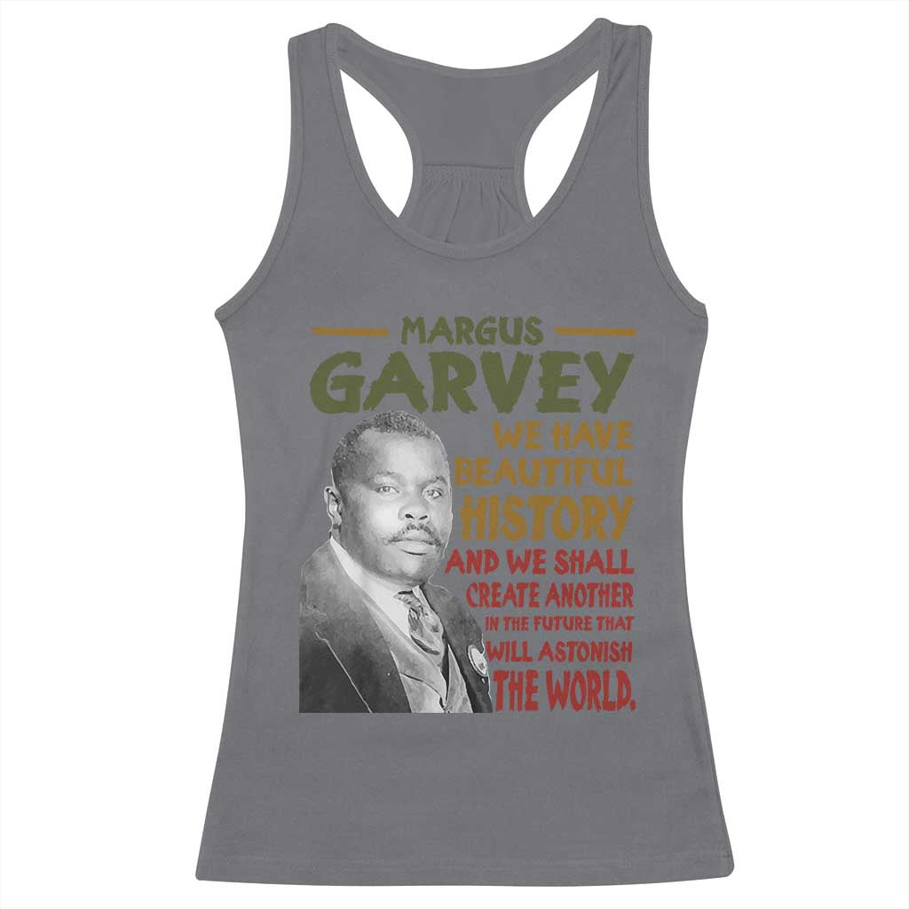 Marcus Garvey Quote Racerback Tank Top Black History Month TS10 Charcoal Print Your Wear