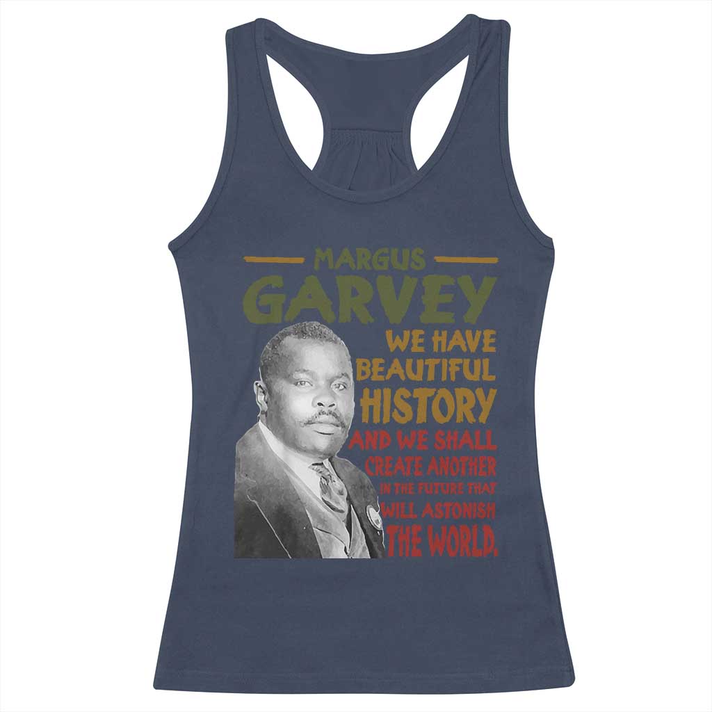 Marcus Garvey Quote Racerback Tank Top Black History Month TS10 Navy Print Your Wear
