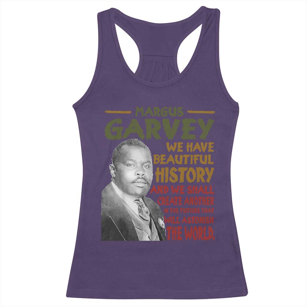 Marcus Garvey Quote Racerback Tank Top Black History Month TS10 Purple Print Your Wear