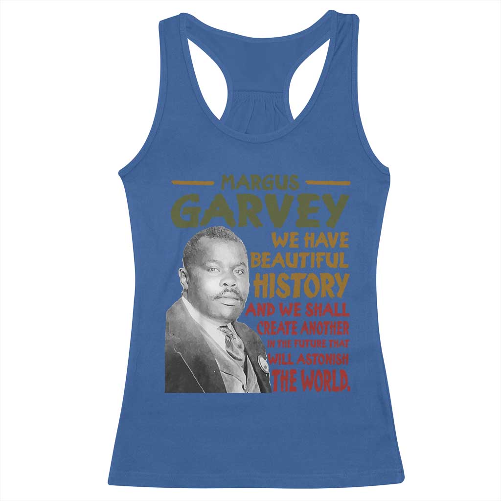 Marcus Garvey Quote Racerback Tank Top Black History Month TS10 Royal Blue Print Your Wear