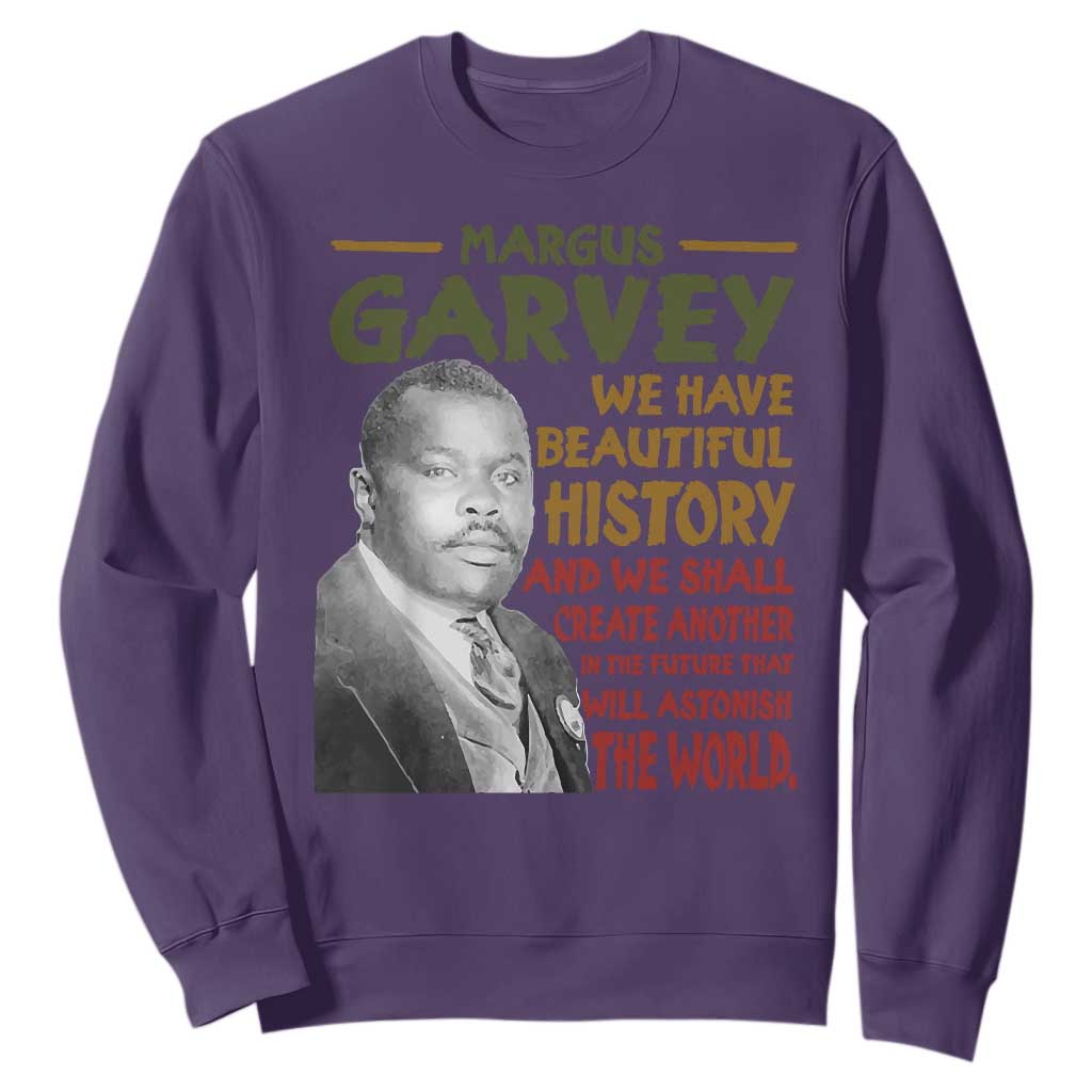 Marcus Garvey Quote Sweatshirt Black History Month TS10 Purple Print Your Wear