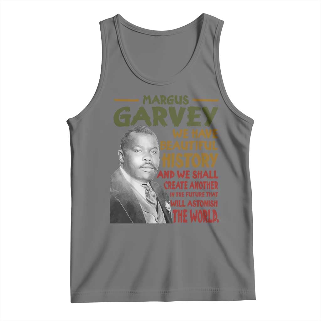 Marcus Garvey Quote Tank Top Black History Month TS10 Black Heather Print Your Wear
