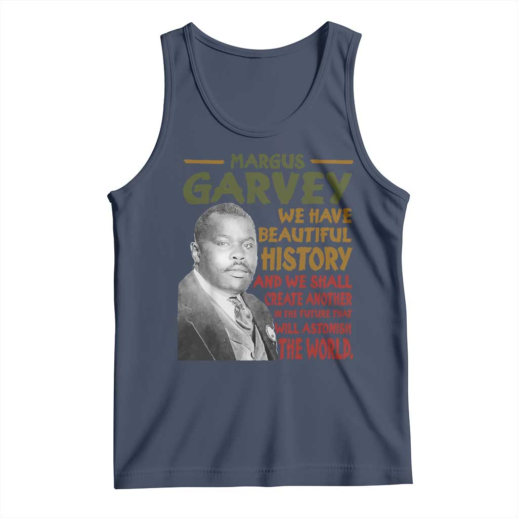Marcus Garvey Quote Tank Top Black History Month TS10 Navy Print Your Wear