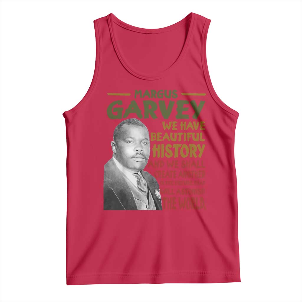 Marcus Garvey Quote Tank Top Black History Month TS10 Red Print Your Wear