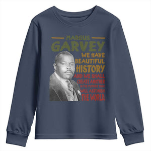 Marcus Garvey Quote Youth Sweatshirt Black History Month TS10 Navy Print Your Wear