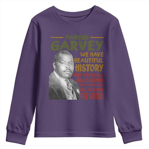 Marcus Garvey Quote Youth Sweatshirt Black History Month TS10 Purple Print Your Wear