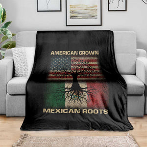American Grown Mexican Roots Throw Blanket Retro Mexico America Flag TS10 Print Your Wear