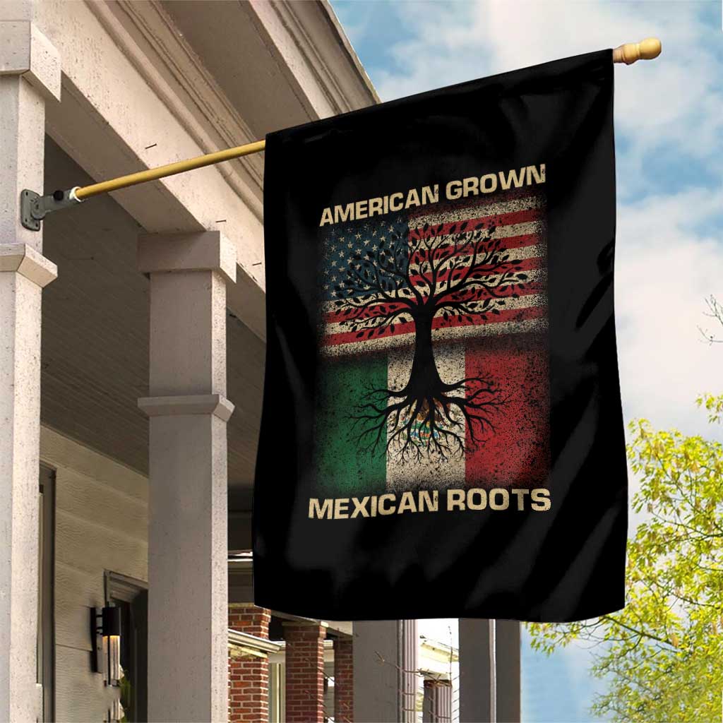 American Grown Mexican Roots Garden Flag Retro Mexico America Flag TS10 Print Your Wear