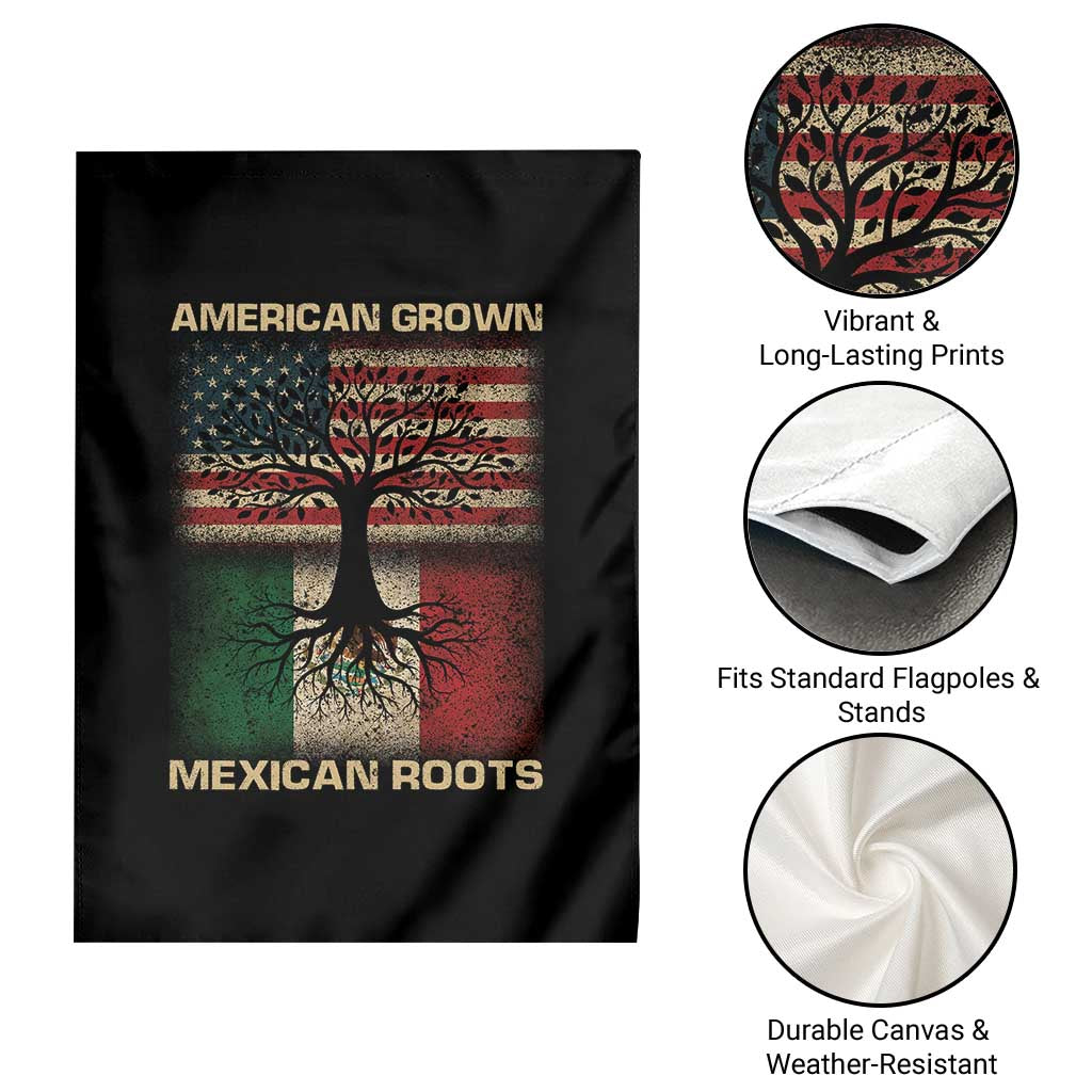 American Grown Mexican Roots Garden Flag Retro Mexico America Flag TS10 Print Your Wear