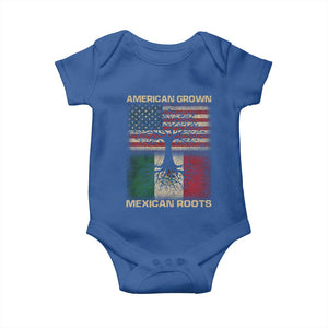 American Grown Mexican Roots Baby Onesie Retro Mexico America Flag TS10 Royal Blue Print Your Wear
