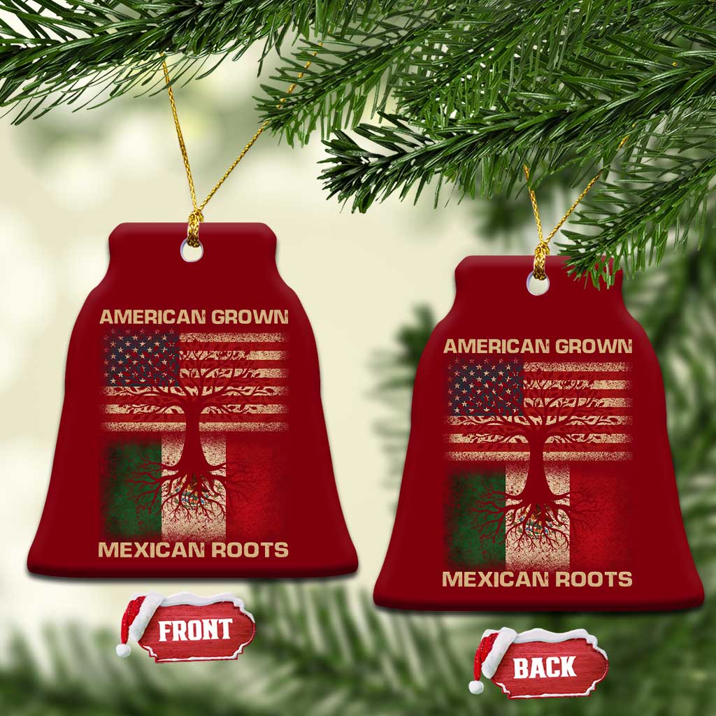 American Grown Mexican Roots Ceramic Ornament Retro Mexico America Flag TS10 Print Your Wear