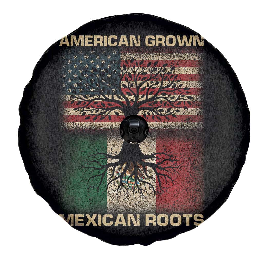 American Grown Mexican Roots Spare Tire Cover Retro Mexico America Flag TS10 Print Your Wear