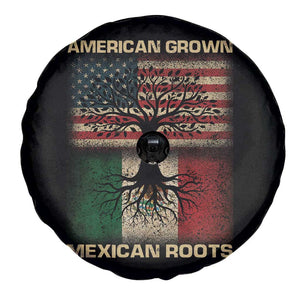American Grown Mexican Roots Spare Tire Cover Retro Mexico America Flag TS10 Print Your Wear