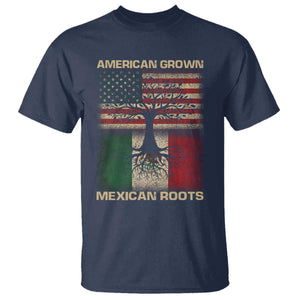 American Grown Mexican Roots T Shirt Retro Mexico America Flag TS10 Navy Print Your Wear