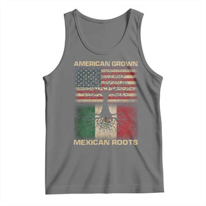 American Grown Mexican Roots Tank Top Retro Mexico America Flag TS10 Black Heather Print Your Wear