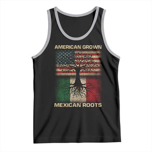American Grown Mexican Roots Tank Top Retro Mexico America Flag TS10 Black Athletic Heather Print Your Wear