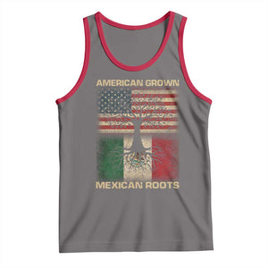 American Grown Mexican Roots Tank Top Retro Mexico America Flag TS10 Deep Heather Red Print Your Wear
