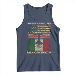 American Grown Mexican Roots Tank Top Retro Mexico America Flag TS10 Navy Print Your Wear