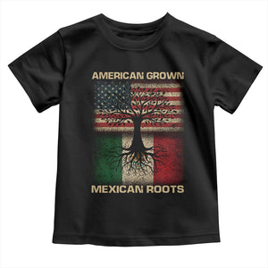 American Grown Mexican Roots Toddler T Shirt Retro Mexico America Flag TS10 Black Print Your Wear