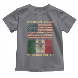American Grown Mexican Roots Toddler T Shirt Retro Mexico America Flag TS10 Charcoal Print Your Wear