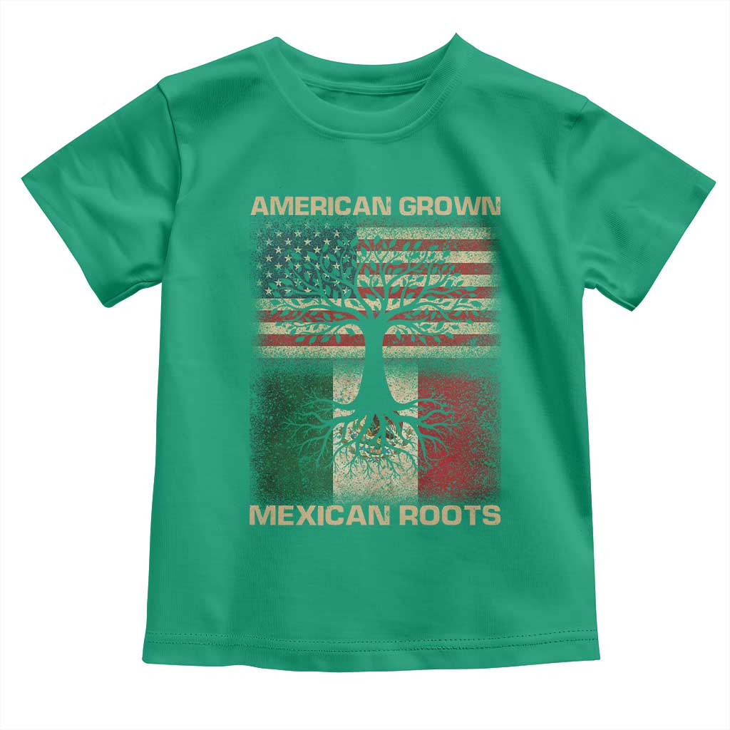 American Grown Mexican Roots Toddler T Shirt Retro Mexico America Flag TS10 Irish Green Print Your Wear