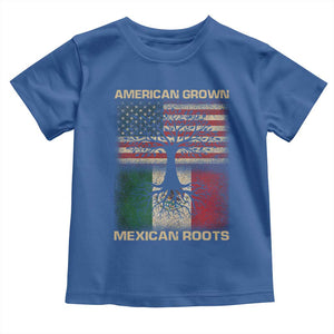American Grown Mexican Roots Toddler T Shirt Retro Mexico America Flag TS10 Royal Blue Print Your Wear