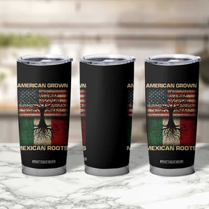 American Grown Mexican Roots Tumbler Cup Retro Mexico America Flag TS10 Print Your Wear