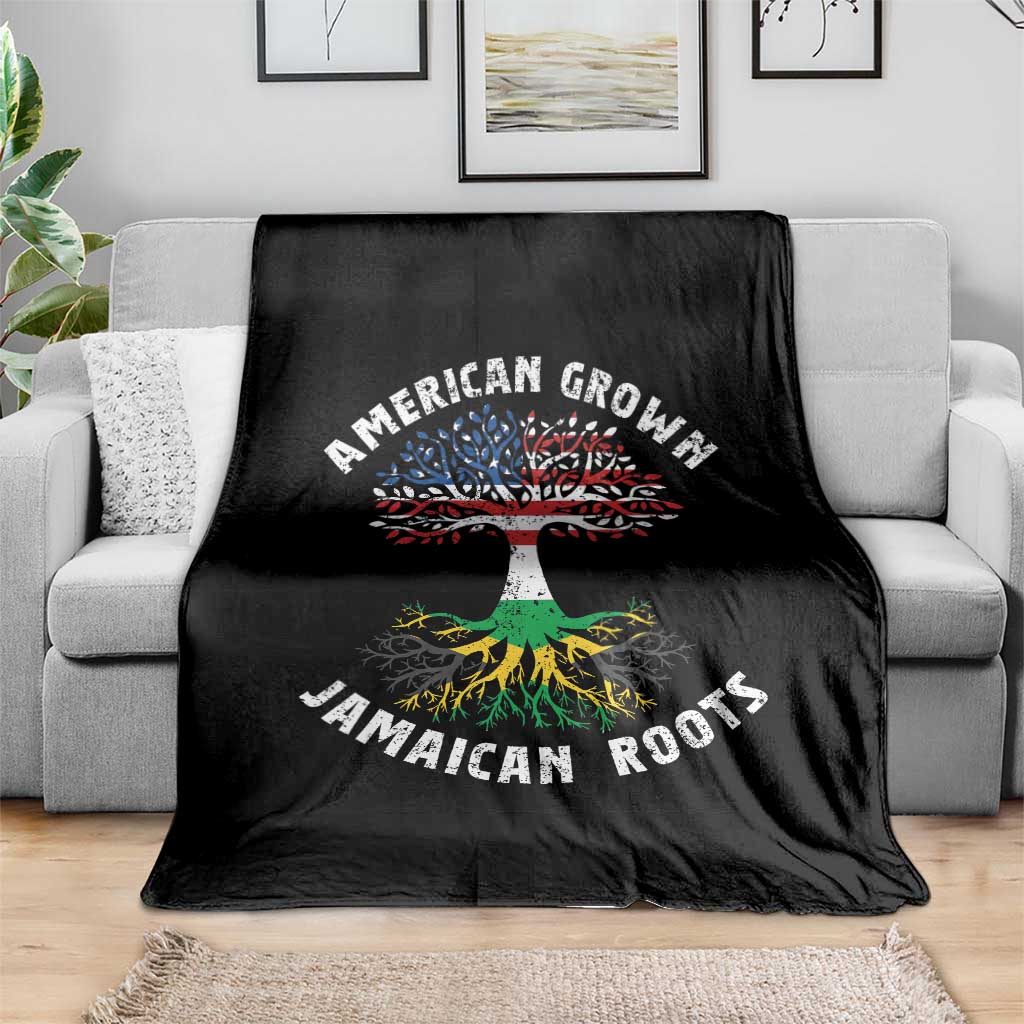American Grown Jamaican Roots Throw Blanket Retro USA Jamaica Flag TS10 Print Your Wear