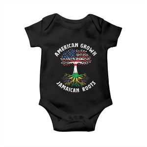 American Grown Jamaican Roots Baby Onesie Retro USA Jamaica Flag TS10 Black Print Your Wear