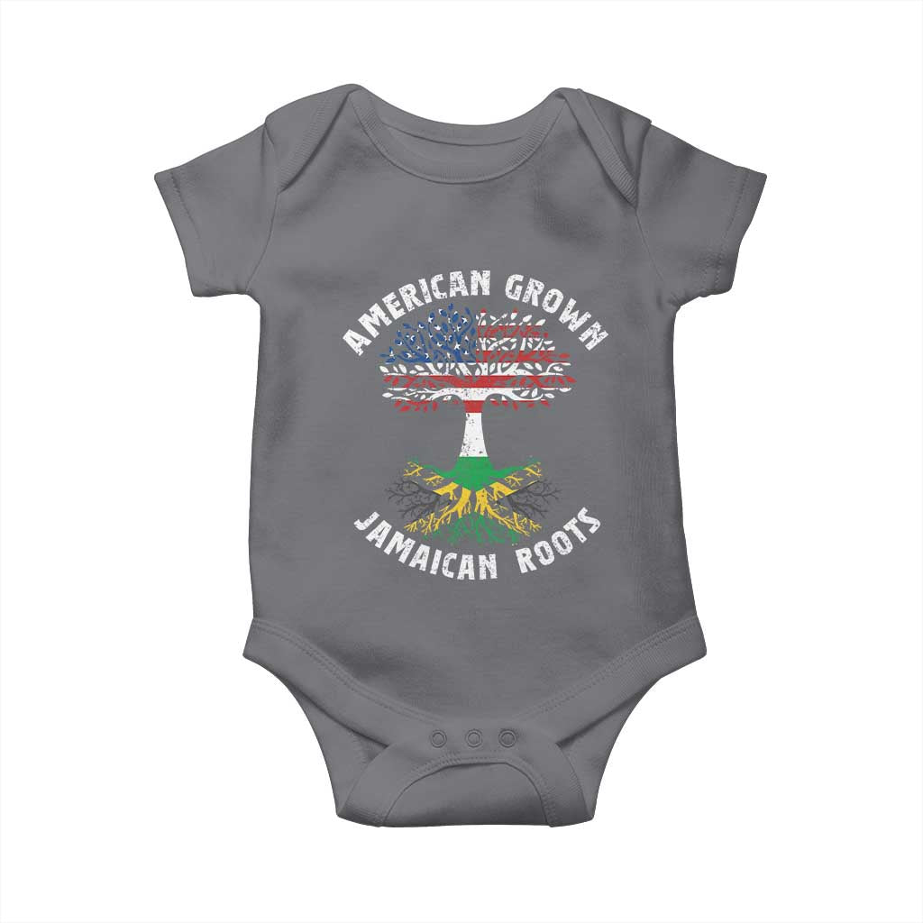 American Grown Jamaican Roots Baby Onesie Retro USA Jamaica Flag TS10 Charcoal Print Your Wear