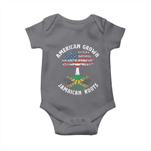 American Grown Jamaican Roots Baby Onesie Retro USA Jamaica Flag TS10 Charcoal Print Your Wear