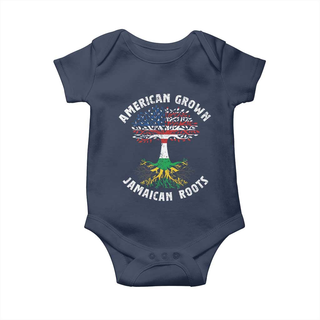 American Grown Jamaican Roots Baby Onesie Retro USA Jamaica Flag TS10 Navy Print Your Wear