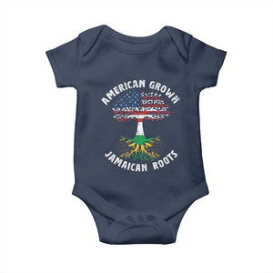 American Grown Jamaican Roots Baby Onesie Retro USA Jamaica Flag TS10 Navy Print Your Wear