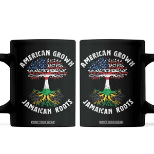 American Grown Jamaican Roots Coffee Mug Retro USA Jamaica Flag TS10 Black Print Your Wear