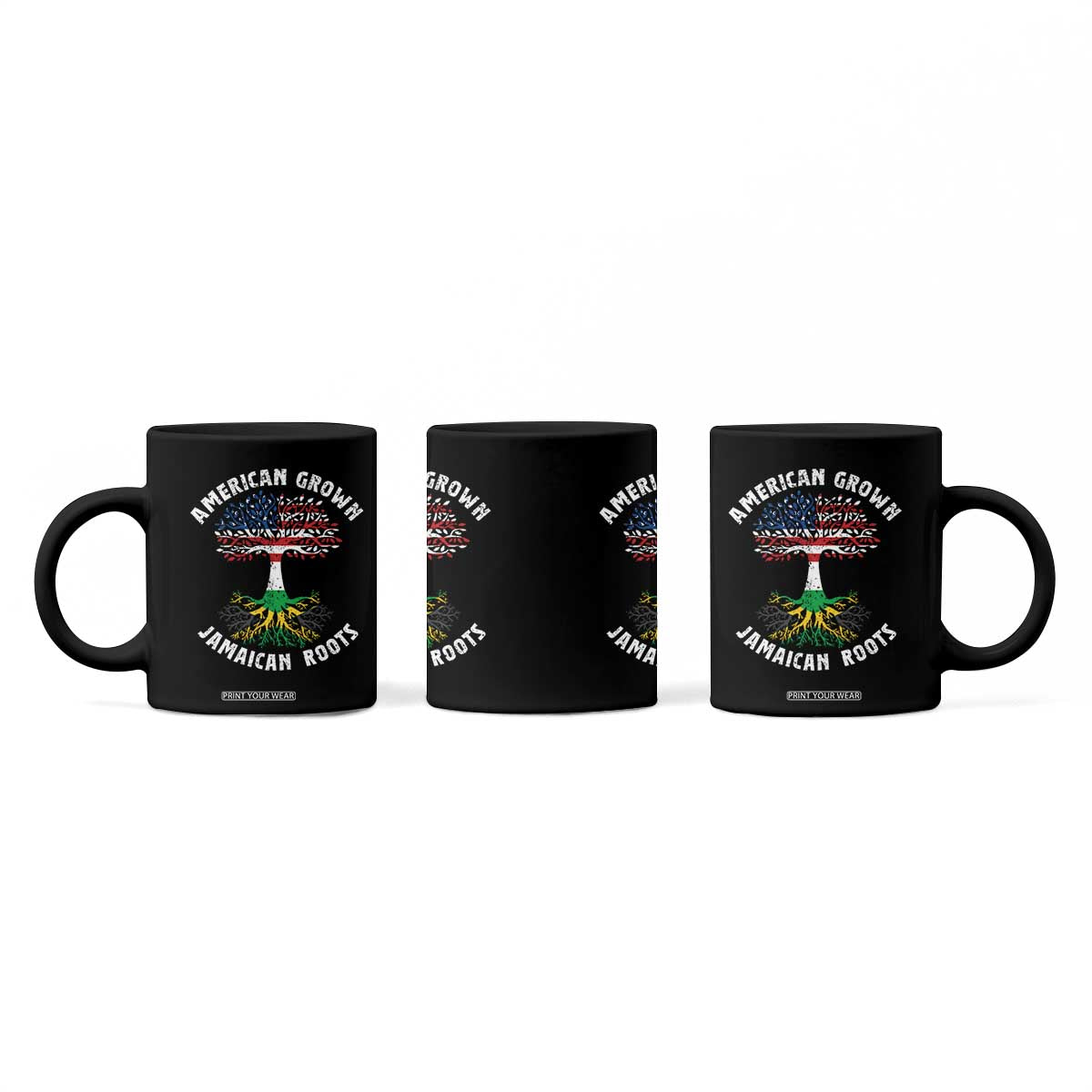 American Grown Jamaican Roots Coffee Mug Retro USA Jamaica Flag TS10 Print Your Wear