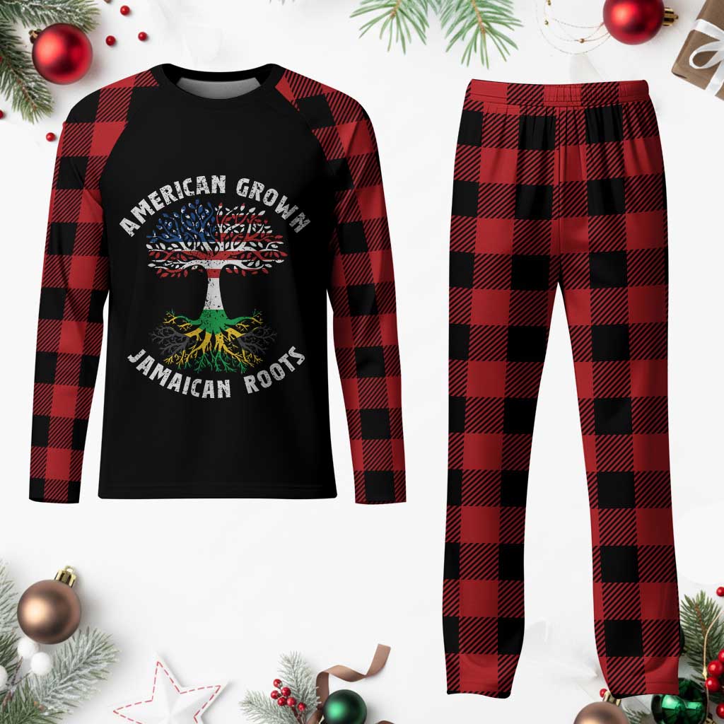 American Grown Jamaican Roots Plaid Pajama Set Retro USA Jamaica Flag TS10 Buffalo Plaid Print Your Wear