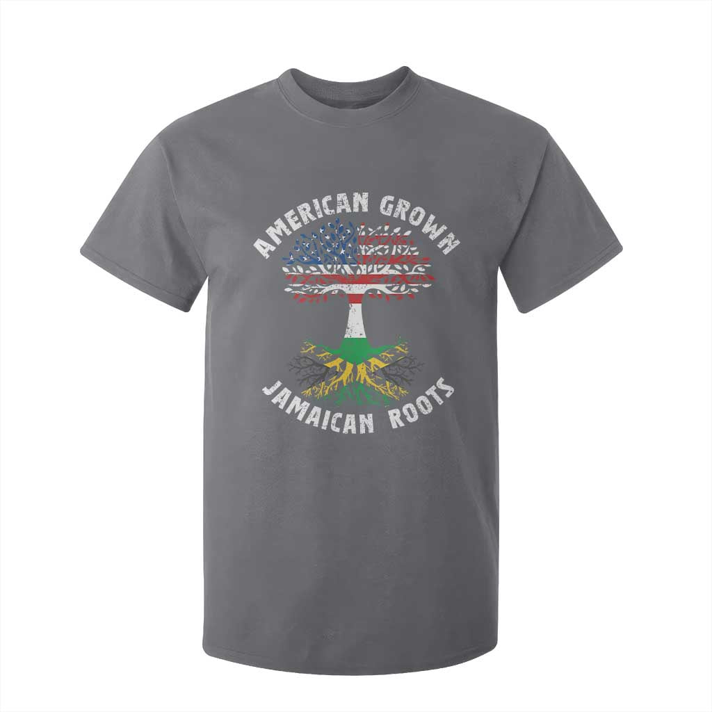 American Grown Jamaican Roots T Shirt For Kid Retro USA Jamaica Flag TS10 Charcoal Print Your Wear